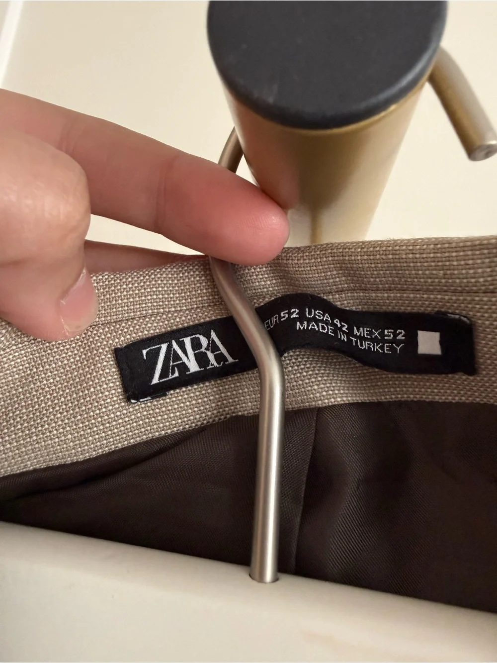 Zara Taupe/Beige Single-Breasted Blazer